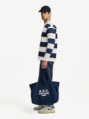 Armor Lux Blue Block Stripe Long Sleeve 100% Cotton T-Shirt - Image 3 of 12