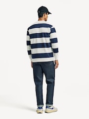 Armor Lux Blue Block Stripe Long Sleeve 100% Cotton T-Shirt - Image 4 of 12