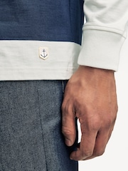 Armor Lux Blue Block Stripe Long Sleeve 100% Cotton T-Shirt - Image 6 of 12
