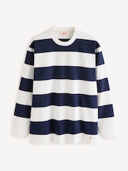 Armor Lux Blue Block Stripe Long Sleeve 100% Cotton T-Shirt - Image 7 of 12