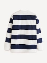 Armor Lux Blue Block Stripe Long Sleeve 100% Cotton T-Shirt - Image 8 of 12