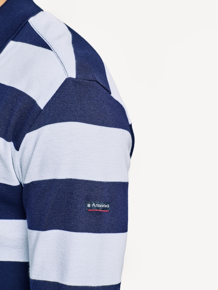 Armor Lux Green Pleuven Block Stripe Rugby Shirt - Image 5 of 5