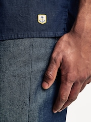 Armor Lux Blue Twin Pocket Camp Collar Short Sleeve Shirt - Image 5 of 5