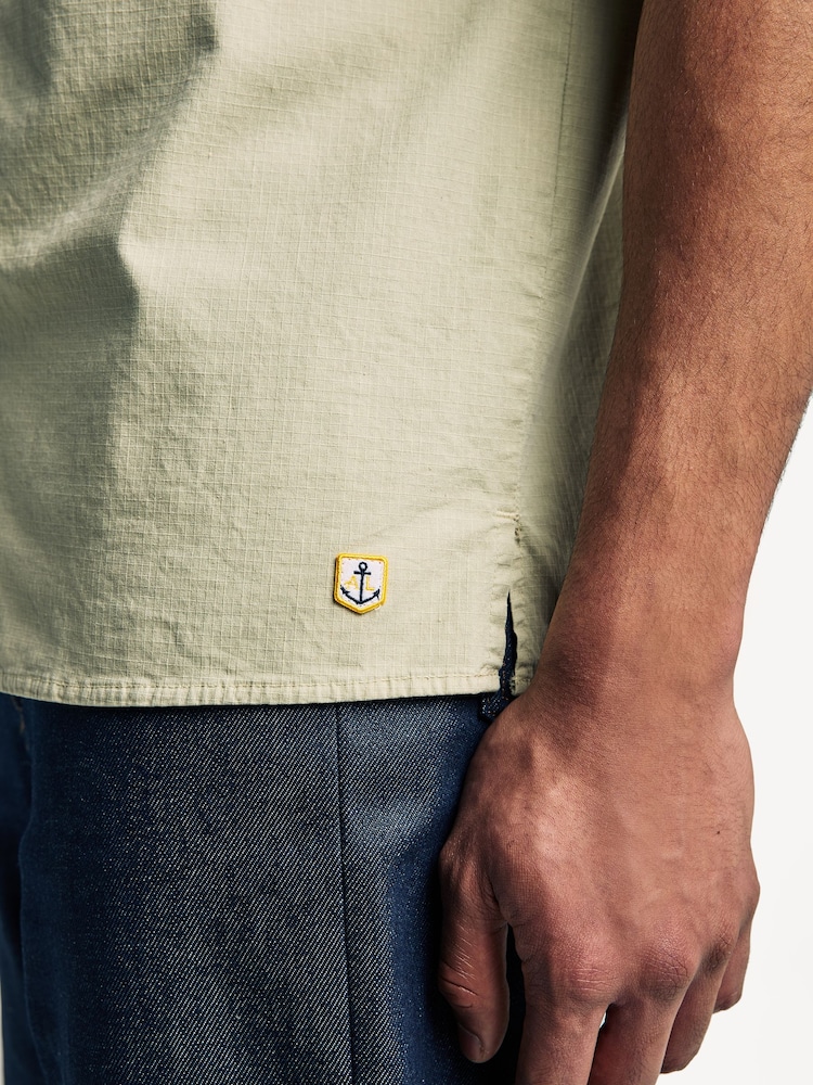 Armor Lux Natural Twin Pocket Camp Collar Short Sleeve Shirt - Image 5 of 5