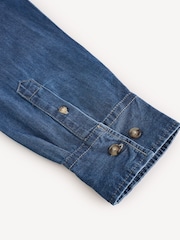 Armor Lux Blue Anchor Logo Long Sleeve Denim 100% Cotton Shirt - Image 11 of 13