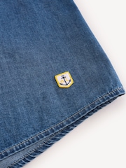 Armor Lux Blue Anchor Logo Long Sleeve Denim 100% Cotton Shirt - Image 13 of 13