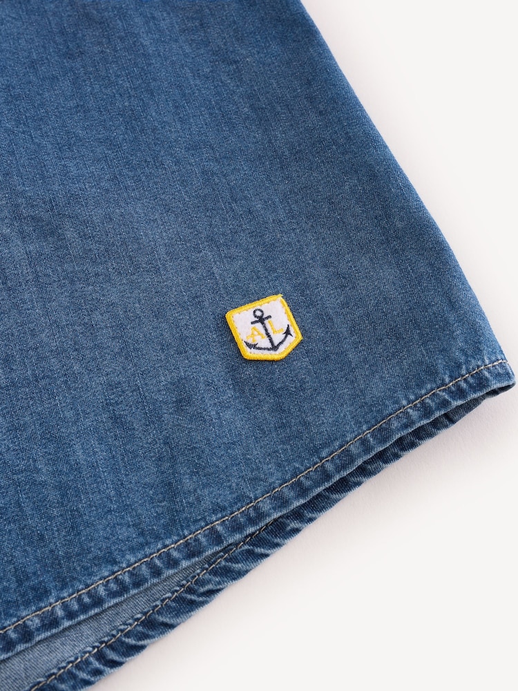 Armor Lux Blue Anchor Logo Long Sleeve Denim 100% Cotton Shirt - Image 13 of 13 Armor Lux Blue Anchor Logo Long Sleeve Denim 100% Cotton Shirt - Image 13 of 13