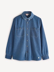 Armor Lux Blue Anchor Logo Long Sleeve Denim 100% Cotton Shirt - Image 7 of 13