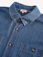 Armor Lux Blue Anchor Logo Long Sleeve Denim 100% Cotton Shirt - Image 9 of 13