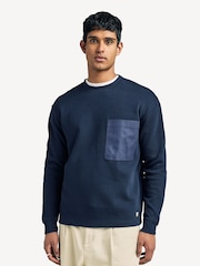Armor Lux Blue Heritage Pocket Crew Neck Sweatshirt - Image 1 of 12