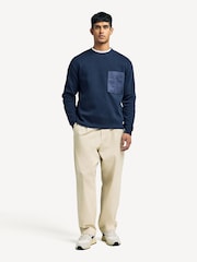 Armor Lux Blue Heritage Pocket Crew Neck Sweatshirt - Image 2 of 12