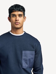 Armor Lux Blue Heritage Pocket Crew Neck Sweatshirt - Image 5 of 12