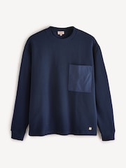 Armor Lux Blue Heritage Pocket Crew Neck Sweatshirt - Image 7 of 12