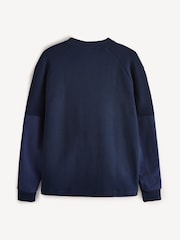 Armor Lux Blue Heritage Pocket Crew Neck Sweatshirt - Image 8 of 12