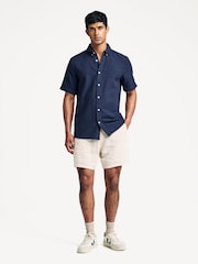 Armor Lux Blue Heritahe Short Sleeve Button Down Collar Shirt - Image 3 of 12