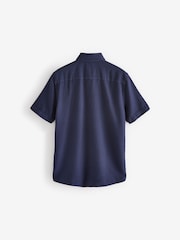 Armor Lux Blue Heritahe Short Sleeve Button Down Collar Shirt - Image 8 of 12