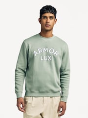 Armor Lux Green Heritage Logo Crew Neck 100% Cotton Sweatshirt - Image 1 of 12