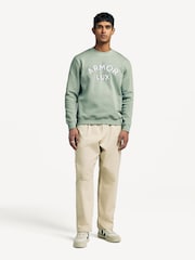 Armor Lux Green Heritage Logo Crew Neck 100% Cotton Sweatshirt - Image 2 of 12