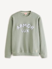 Armor Lux Green Heritage Logo Crew Neck 100% Cotton Sweatshirt - Image 7 of 12