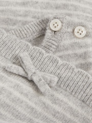 Reiss Grey Marl Francis 100% Cashmere Stripe Top And Shorts Set - Image 4 of 5