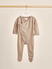 Reiss Taupe Frankie Wrap-Front Sleepsuit - Image 2 of 4