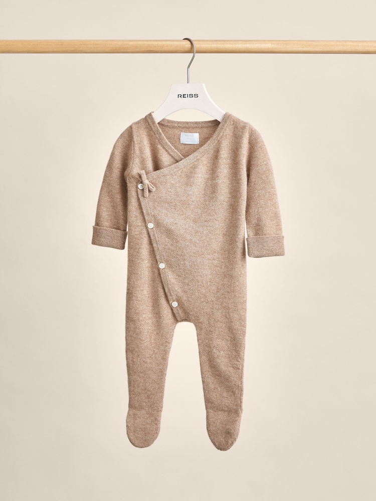 Reiss Taupe Frankie Wrap-Front Sleepsuit - Image 2 of 4