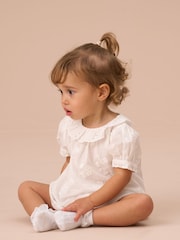 Angel & Rocket White Mia Ivory Embroidered Tunic And Bloomer Set - Image 1 of 3