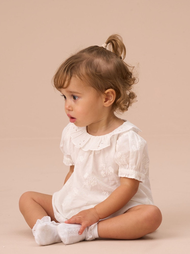 Angel & Rocket White Mia Ivory Embroidered Tunic And Bloomer Set - Image 1 of 3