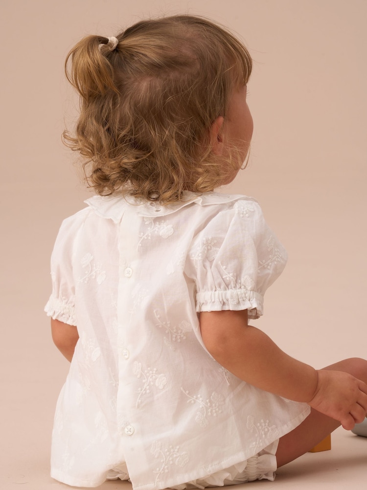 Angel & Rocket White Mia Ivory Embroidered Tunic And Bloomer Set - Image 2 of 3