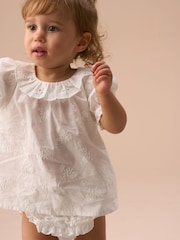 Angel & Rocket White Mia Ivory Embroidered Tunic And Bloomer Set - Image 3 of 3