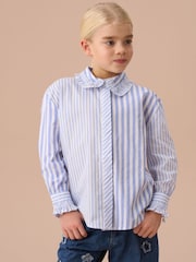 Angel & Rocket Blue Adele Mix Stripe 100% Cotton Shirt - Image 1 of 8