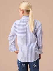 Angel & Rocket Blue Adele Mix Stripe 100% Cotton Shirt - Image 2 of 8