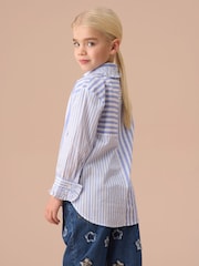 Angel & Rocket Blue Adele Mix Stripe 100% Cotton Shirt - Image 3 of 8