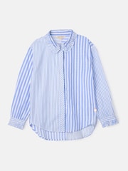 Angel & Rocket Blue Adele Mix Stripe 100% Cotton Shirt - Image 6 of 8
