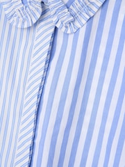 Angel & Rocket Blue Adele Mix Stripe 100% Cotton Shirt - Image 8 of 8