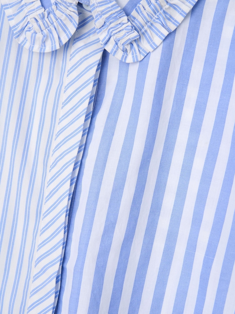 Angel & Rocket Blue Adele Mix Stripe 100% Cotton Shirt - Image 8 of 8
