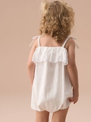 Angel & Rocket White Mimi Ivory Embroidered Romper - Image 2 of 3