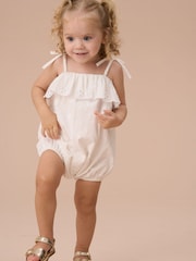 Angel & Rocket White Mimi Ivory Embroidered Romper - Image 3 of 3