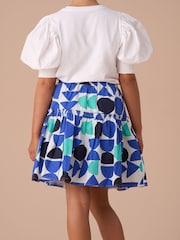 Angel & Rocket Blue Corina Print Tiered 100% Cotton Skirt - Image 2 of 6