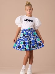 Angel & Rocket Blue Corina Print Tiered 100% Cotton Skirt - Image 3 of 6
