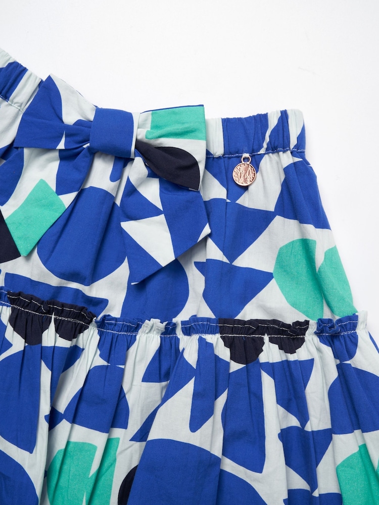 Angel & Rocket Blue Corina Print Tiered 100% Cotton Skirt - Image 6 of 6