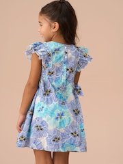 Angel & Rocket Blue Alessandra Side Bow Shirred Panel Dress - Image 2 of 5