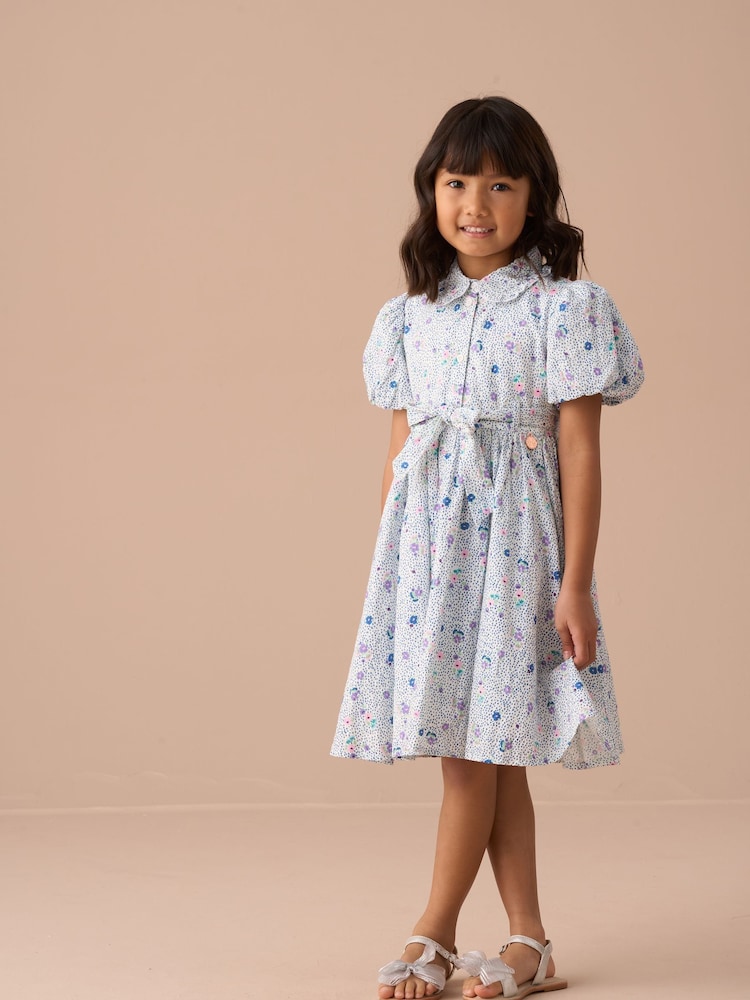 Angel & Rocket Blue Danni Printed 100% Cotton Shirt Dress - Image 1 of 7