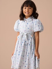 Angel & Rocket Blue Danni Printed 100% Cotton Shirt Dress - Image 2 of 7