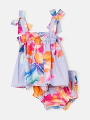 Angel & Rocket Purple Minnie Multi Floral Print Bow Shoulder Tunic And Bloomer Set - Image 5 of 6