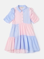 Angel & Rocket Blue Frankie Mix Stripe Shirt Dress - Image 4 of 6