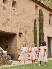Angel & Rocket Pink Ines Purple Embellished Puff Sleeve Dress - Image 6 of 15
