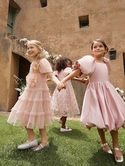 Angel & Rocket Pink Ines Purple Embellished Puff Sleeve Dress - Image 9 of 15
