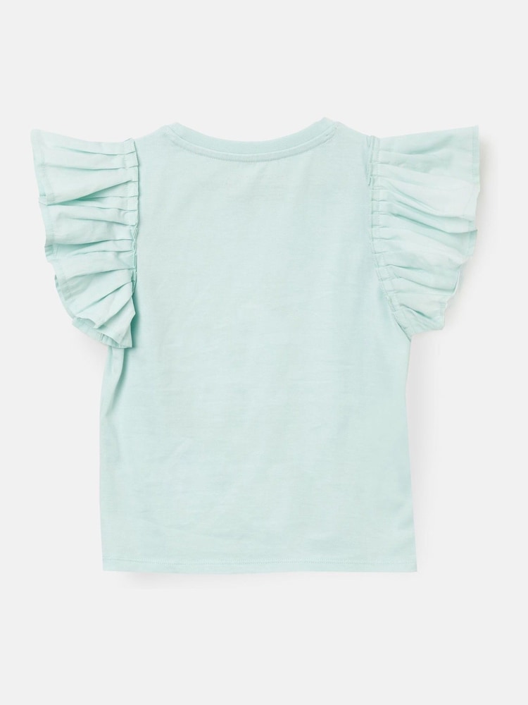 Angel & Rocket Blue Daisy Pleat Sleeve Top - Image 5 of 6