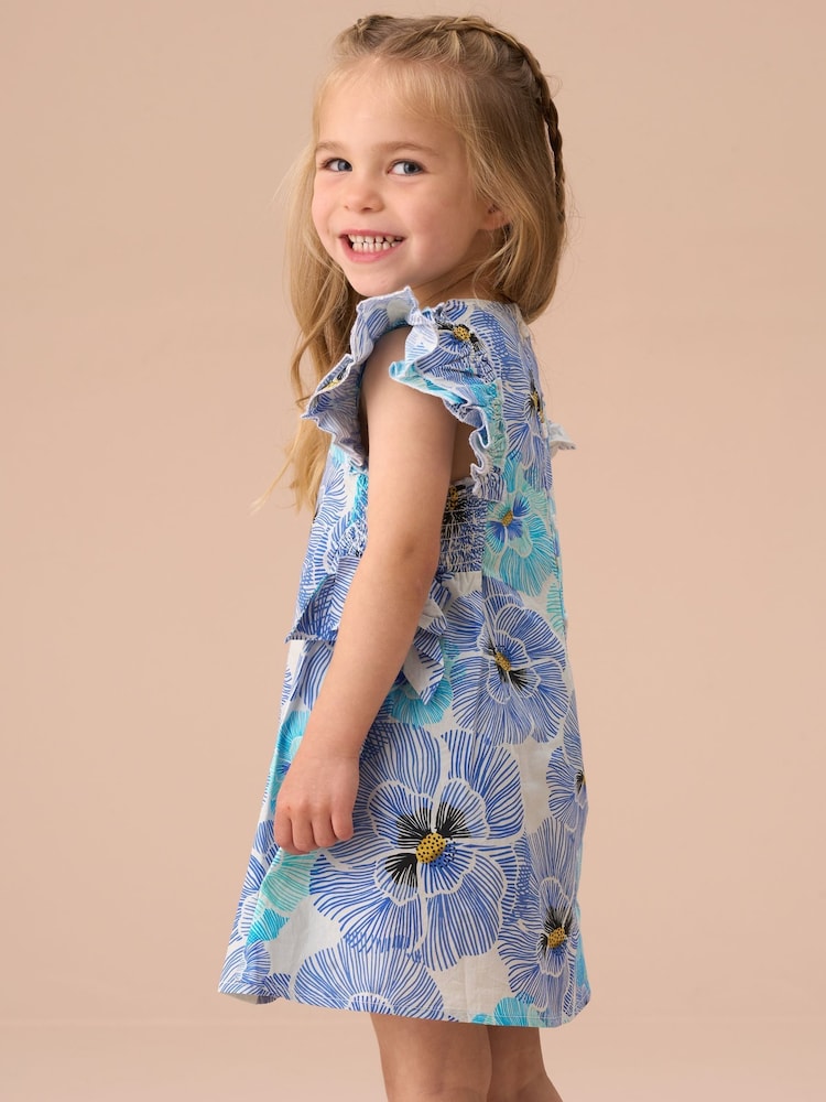 Angel & Rocket Alessandra Pansy Print set van 100% katoenen jurk met strik aan de zijkant en bloomer - Image 3 of 7